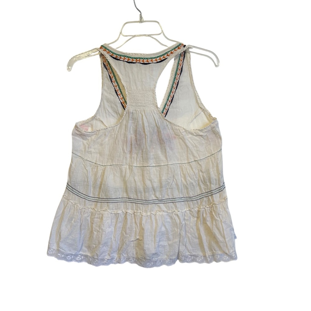 Vanilla Star Boho Bohemian Split Front Button Down Sleeveless Tank Top small - Picture 2 of 12
